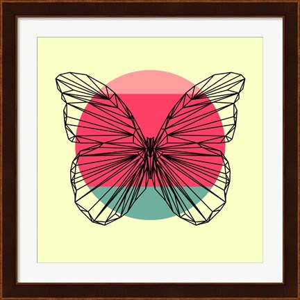 Framed Butterfly and Sunset Print