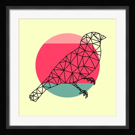 Framed Bird and Sunset Print