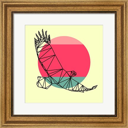 Framed Eagle and Sunset Print