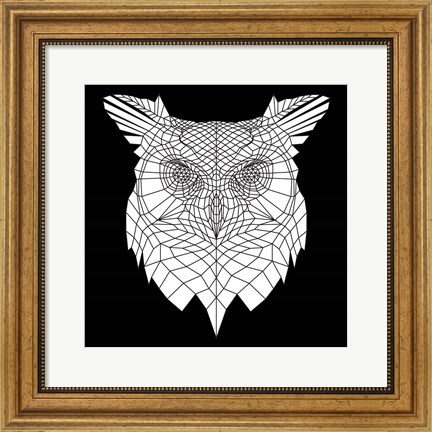 Framed White Owl Mesh Print
