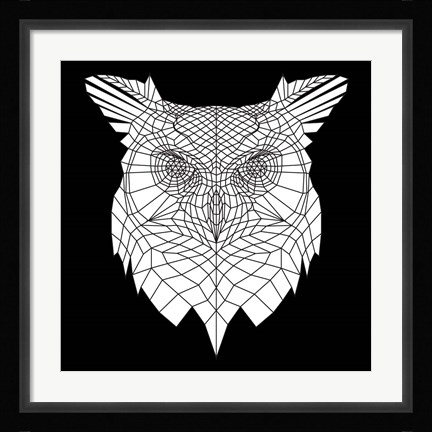 Framed White Owl Mesh Print