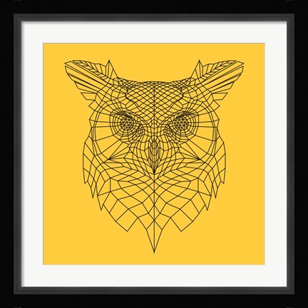 Framed Yellow Owl Mesh Print