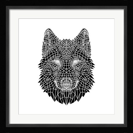 Framed Black Woolf Head Mesh Print