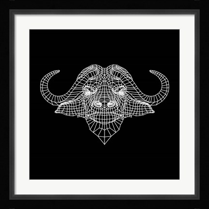 Framed Black Buffalo Mesh Print
