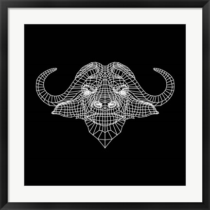 Framed Black Buffalo Mesh Print