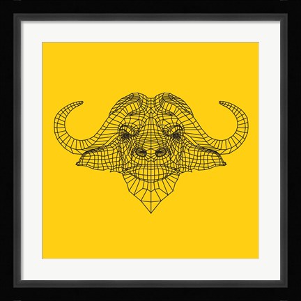 Framed Yellow Buffalo Mesh Print