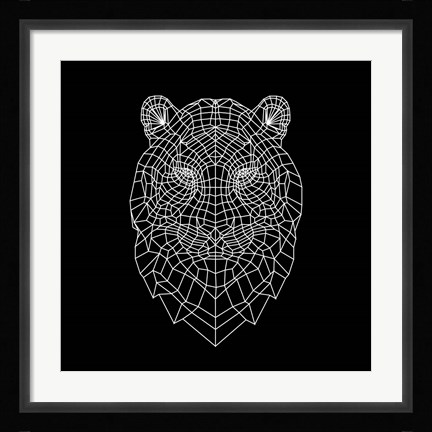 Framed Tiger Head Mesh Print
