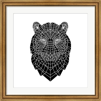 Framed Black Tiger Head Print