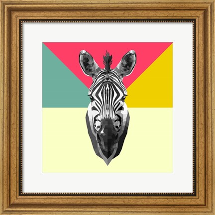 Framed Party Zebra Head Print