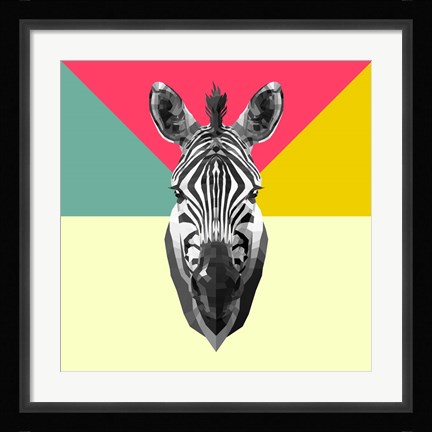Framed Party Zebra Head Print