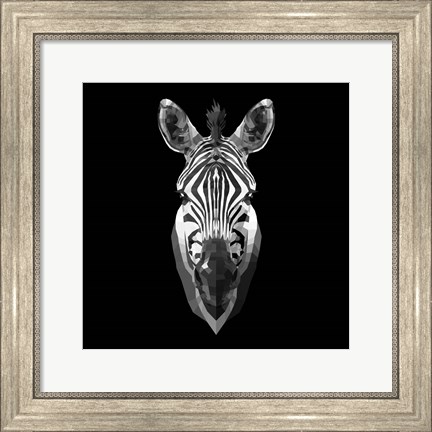 Framed Black Zebra Head Print