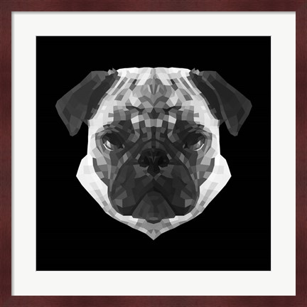 Framed Pug Head Print