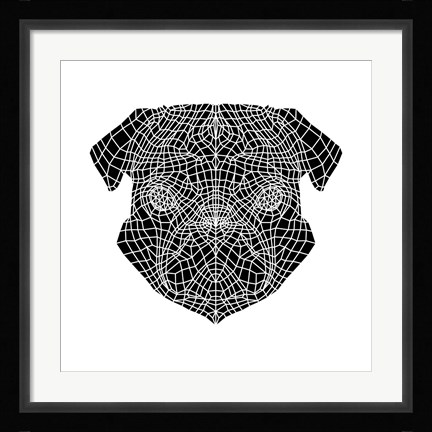 Framed Pug Head Mesh Print