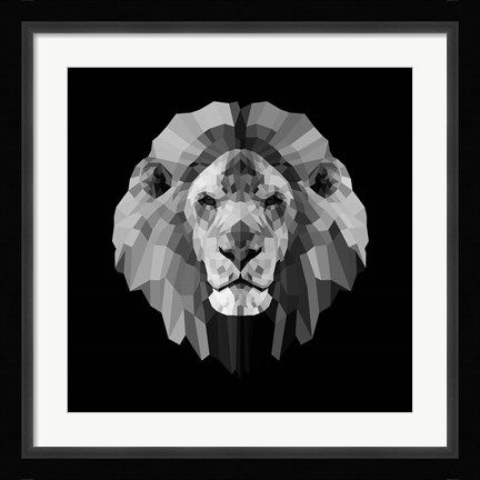 Framed Lion Head Print