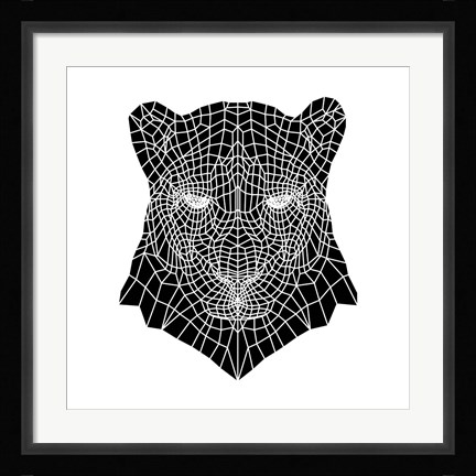 Framed Panther Head Mesh Print