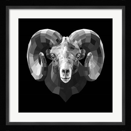 Framed Ram Head Print