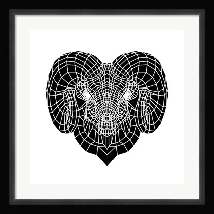 Framed Ram Head Mesh Print
