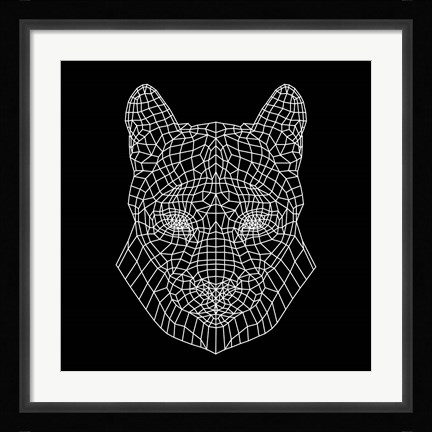 Framed Mountain Lion Black Mesh Print