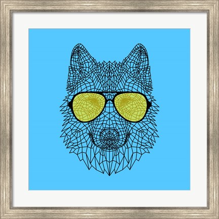 Framed Woolf in Yellow Glasses Print