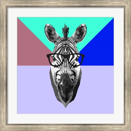 Framed Party Zebra in Glasses Print