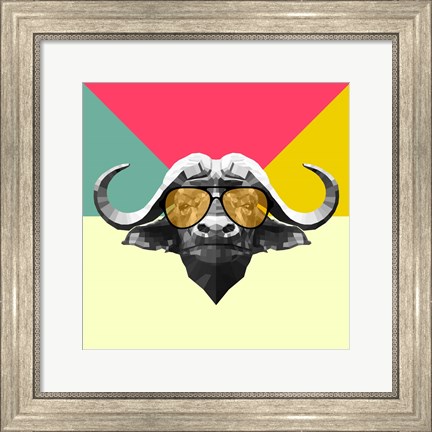Framed Party Buffalo in Glasses Print
