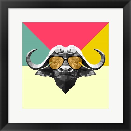 Framed Party Buffalo in Glasses Print