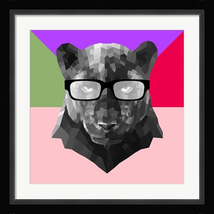 Framed Party Panther in Glasses Print