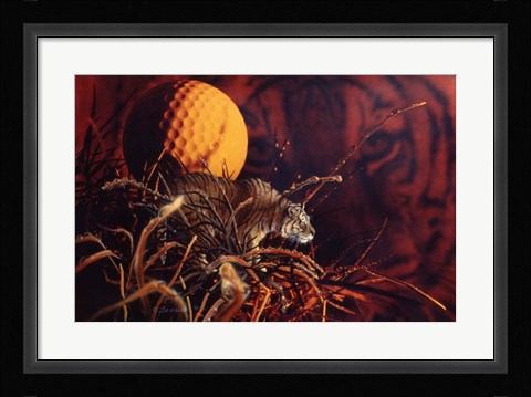 Framed Tiger In The Woods Print