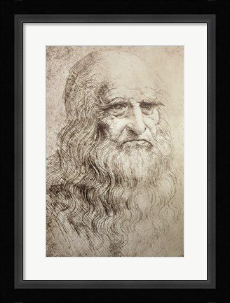 Framed Self Portrait in Old Age 1512 Print