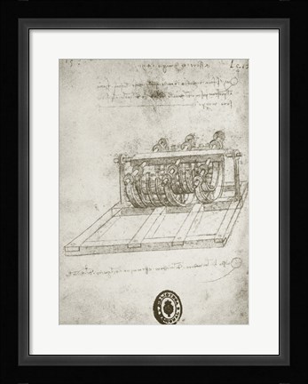 Framed Mechanical Sketches Print