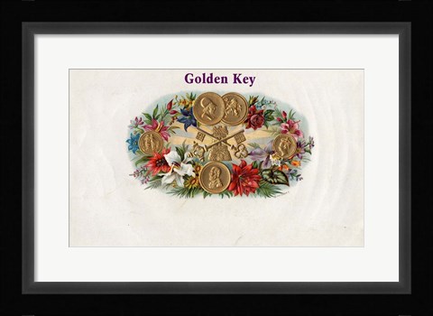 Framed Golden Key Print
