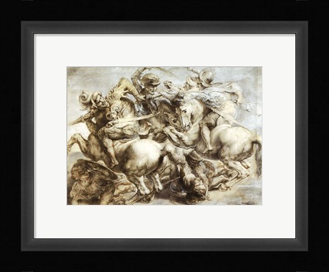 Framed Battle of Anghiari after Leonardo da Vinci Print
