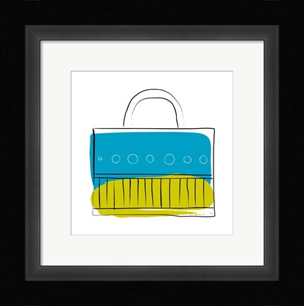 Framed Blue and Green Purse Print