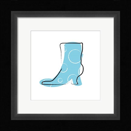 Framed Blue Boot Print