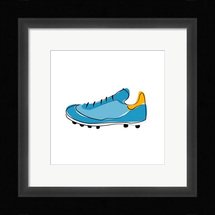Framed Blue Cleat Print