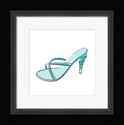 Framed Blue High Heel Sandal Print