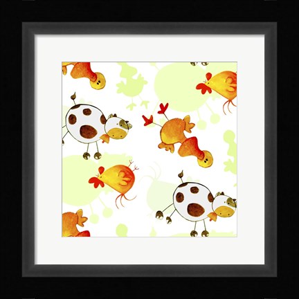 Framed Cows and Ducks Print