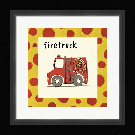 Framed Firetruck with Border Print