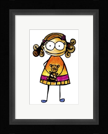 Framed Girl with Teddy Print