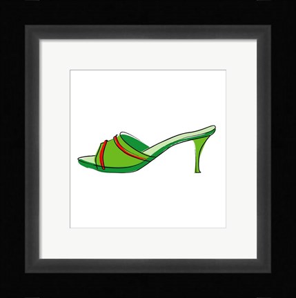 Framed Green Sandal 2 Print