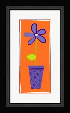 Framed Purple Flower in Purple Pot Print