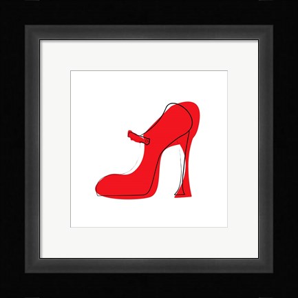 Framed Red Shoe Print