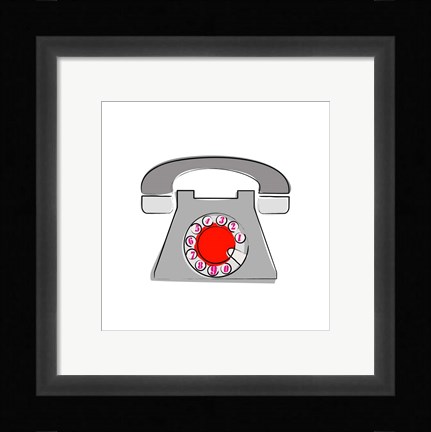 Framed Telephone 1 Print