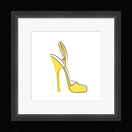 Framed Yellow High Heel Sandal Print
