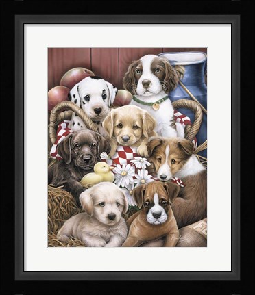 Framed Puppy Pals Print