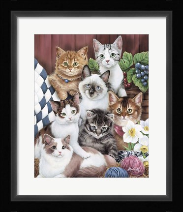 Framed Cuddly Kittens Print