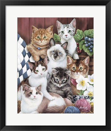 Framed Cuddly Kittens Print