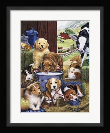 Framed Puppy Hayday Print