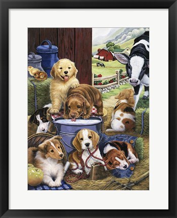 Framed Puppy Hayday Print