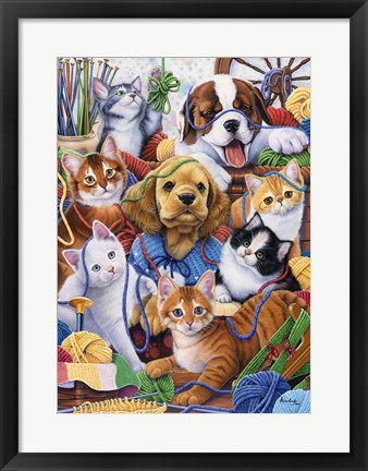 Framed Yarn Buddies Print